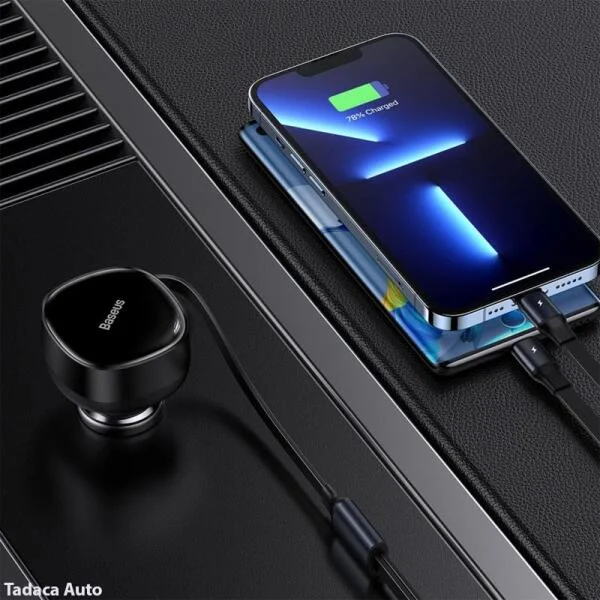 Tẩu Sạc Nhanh Baseus 30W Hai Đầu Cáp Dây Rút slide 7