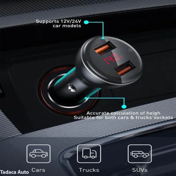 Tẩu Sạc Đa Năng Baseus 45W 2 Cổng USB slide 4