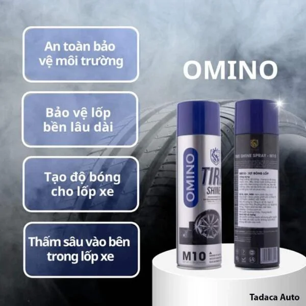 Chai Xịt Dưỡng Lốp Ô Tô Omino M10 Chính Hãng slide 2