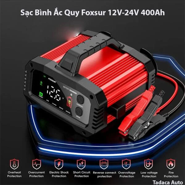 Sạc Bình Ắc Quy Foxsur 12V-24V 400Ah Siêu Mạnh slide 2
