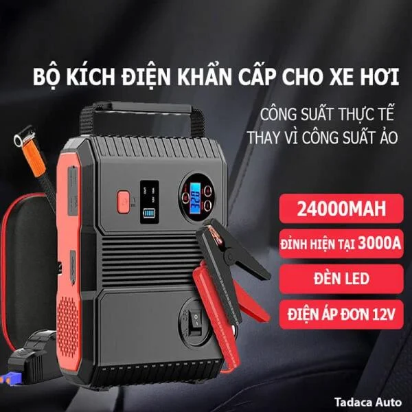Bơm Lốp Kiêm Kích Bình Ô Tô BM600 4 Trong 1 Cao Cấp 3000A slide 6
