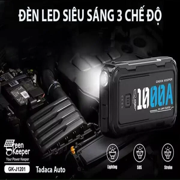 Kích Bình Ắc Quy Green Keeper 1000A Cao Cấp slide 4