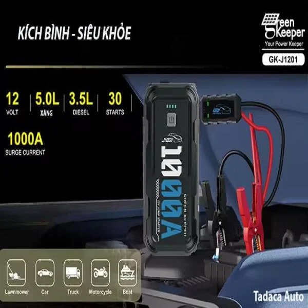 Kích Bình Ắc Quy Green Keeper 1000A Cao Cấp slide 6