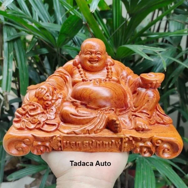 Tượng Di Lặc Bằng Gỗ Hương Để Taplo Xe Hơi slide 1