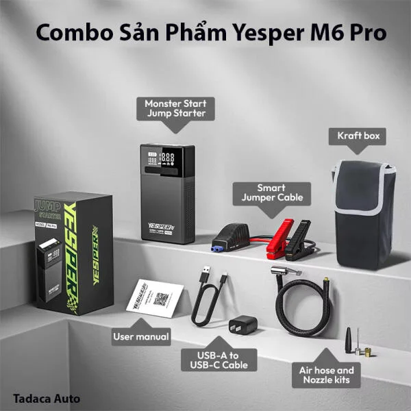 Bơm Lốp Kiêm Kích Bình Yesper M6 Pro Đa Năng slide 5