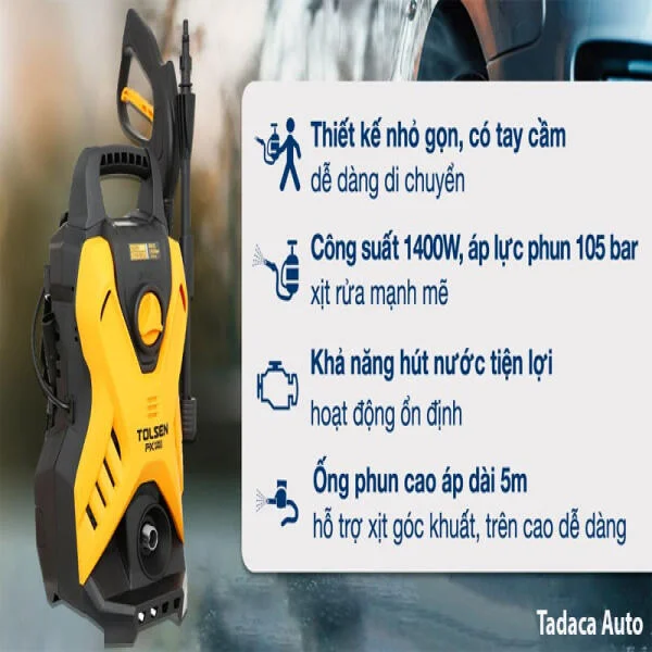 Máy Rửa Xe Ô Tô TOLSEN 79588 1400W Áp Lực Cao slide 7