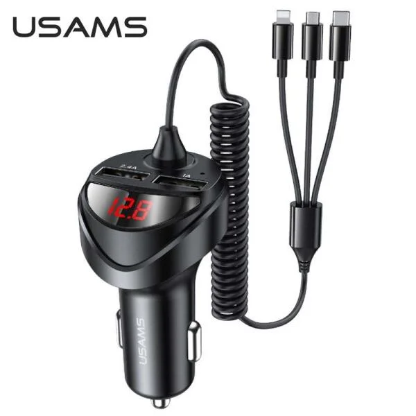 Tẩu Sạc Ô Tô USAMS 3 Trong 1 Đa Năng slide 1