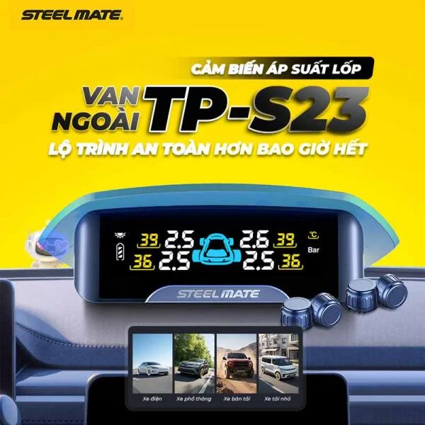 Cảm Biến Áp Suất Lốp Steelmate TP-S23 Van Ngoài slide 2