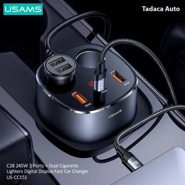Tẩu Sạc Ô Tô USAMS CC151 245W Chính Hãng slide 4