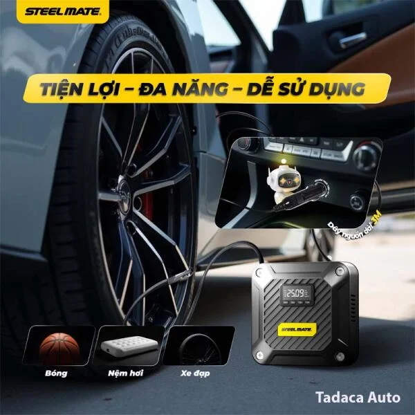 Bơm Lốp Ô Tô Steelmate T5 Điện Tử Tự Ngắt slide 3