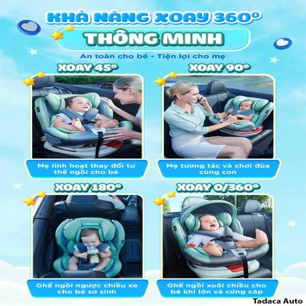 Ghế Ngồi Ô Tô Cho Bé Chilux Roy 360 Cho Trẻ Từ 0 Đến 12 Tuổi slide 5