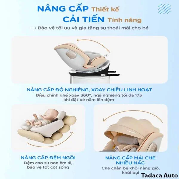 Ghế Ngồi Ô Tô Trẻ Em Chilux X86 Cho Trẻ Từ 1 Tháng Đến 12 Tuổi slide 2