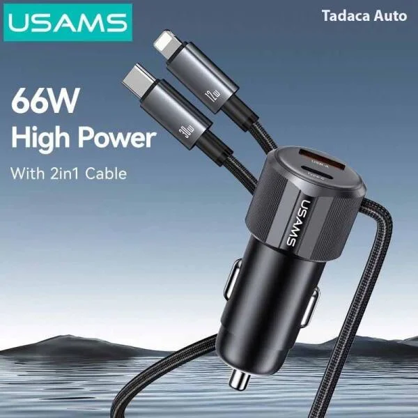 Tẩu Sạc Ô Tô USAMS CC287 66W Đa Năng 2 Trong 1 slide 6