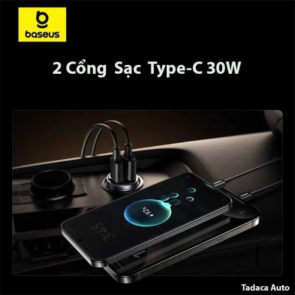 Tẩu Sạc Baseus Tiny Star C+C 30W slide 4
