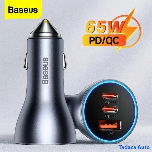 Tẩu sạc Ô Tô Baseus 65W U+C+C slide 5