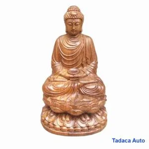 Tượng Phật Thích Ca Để Taplo Xe Hơi Gỗ Bách Xanh