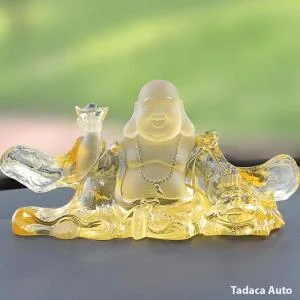 Tượng Phật Di Lặc Đá Lưu Ly Để Taplo Xe Hơi