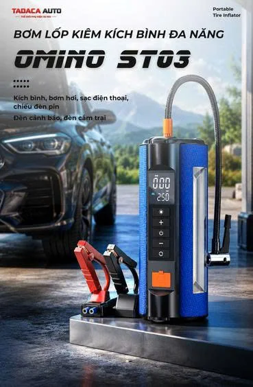 Bơm Lốp Kiêm Kích Bình Omino Đa Năng