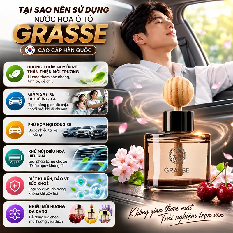 Tại sao chúng ta nên sử dụng nước hoa ô tô Grasse cao cấp Hàn Quốc ?
