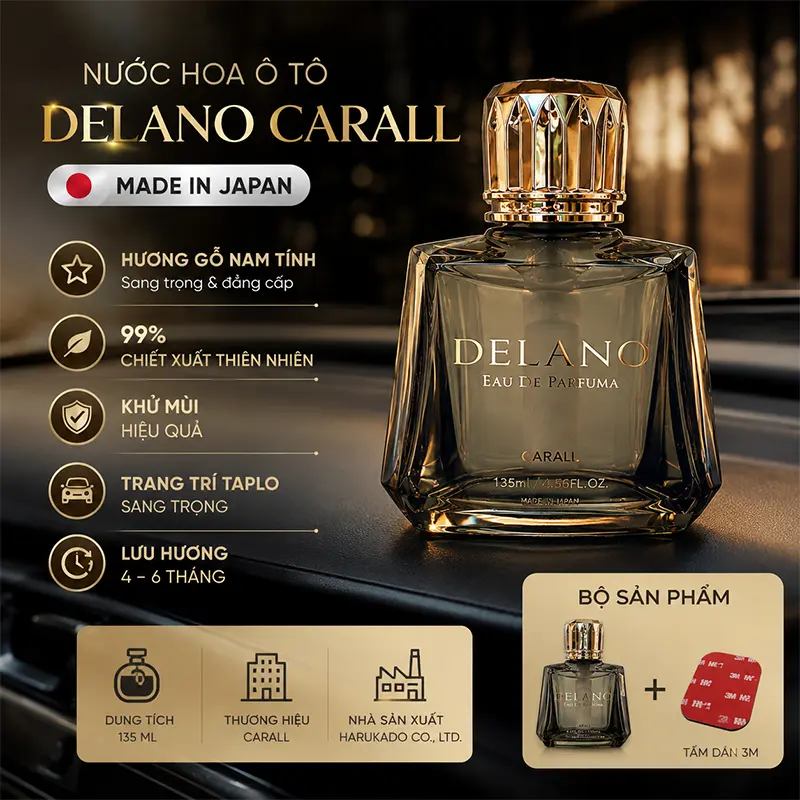Thông tin sản phẩm nước hoa ô tô Delano Nhật Bản