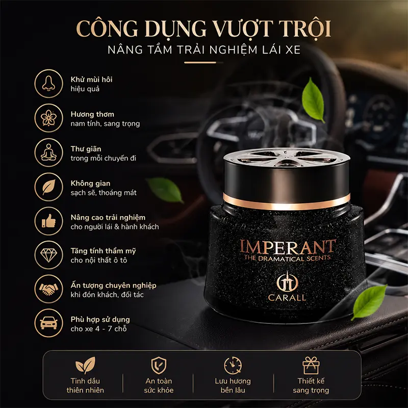 Công dụng của nước hoa Ô Tô Imperant Japan khi sử dụng trong ô tô