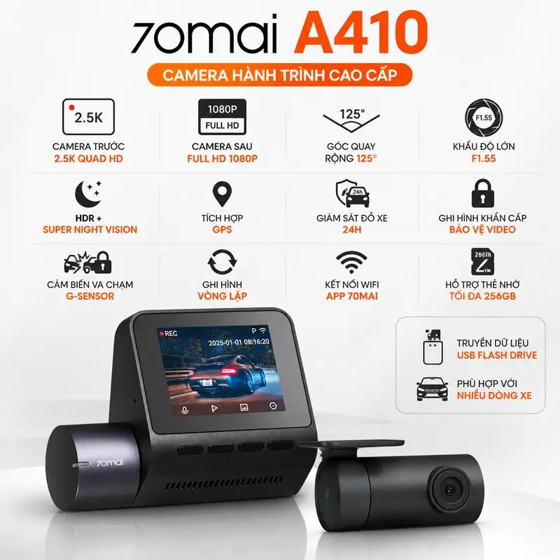 Thông tin sản phẩm camera hành trình 70mai A410 - 2.5K