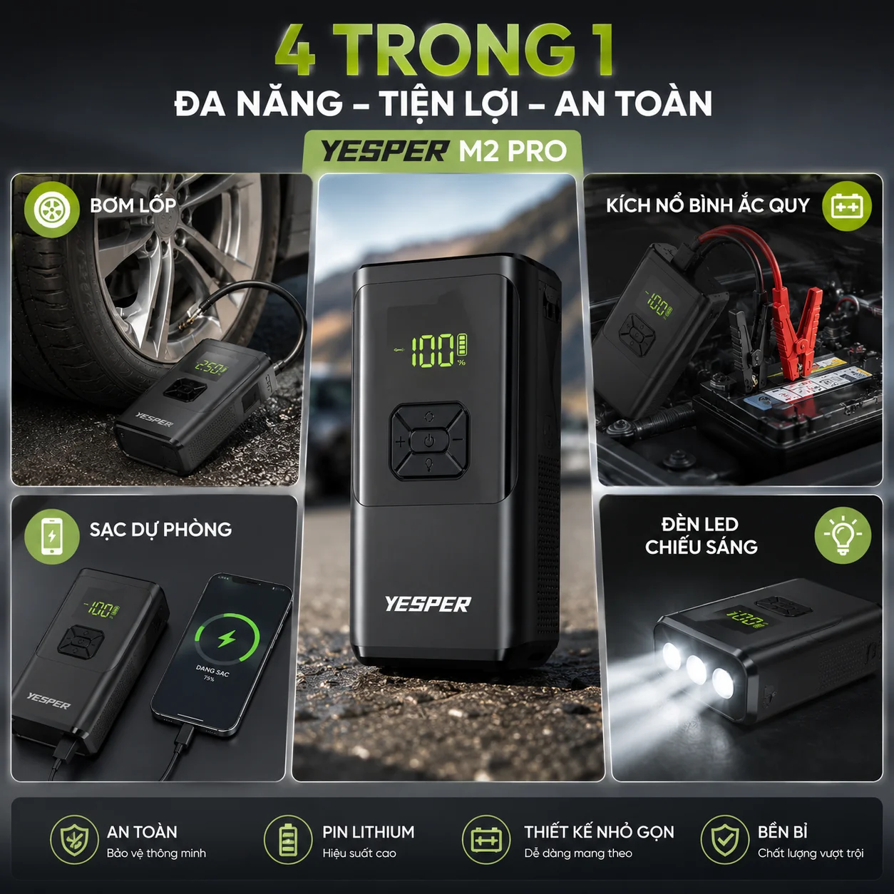 Thiết kế 4 trong 1 đa năng, hỗ trợ toàn diện cho người lái xe
