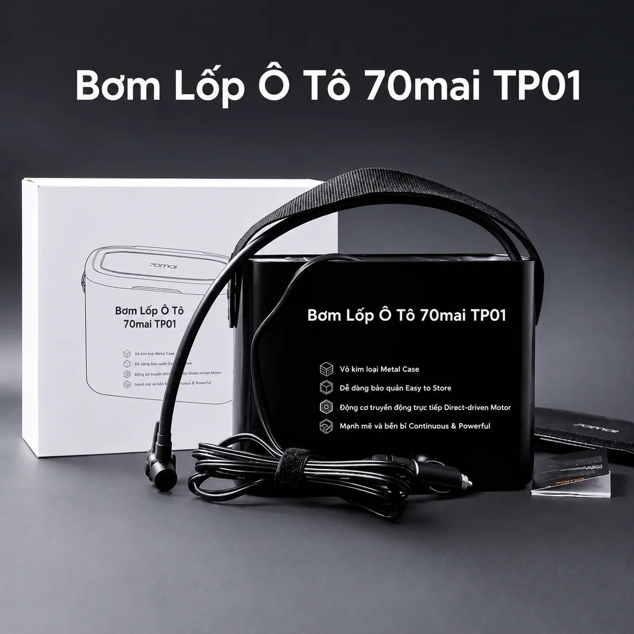 Thông tin sản phẩm bơm lốp ô tô 70Mai TP01 chính hãng