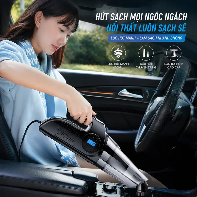 Hướng dẫn thao tác hút bụi ô tô
