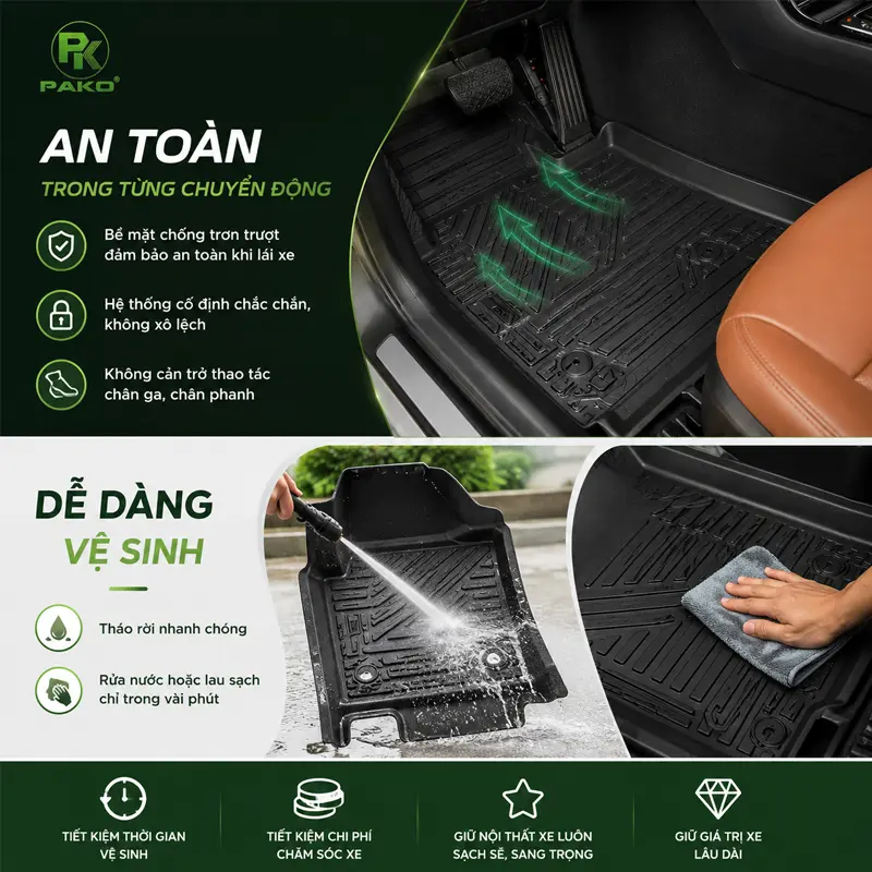 Tại sao nên sử dụng thảm lót sàn ô tô PAKO cho xế yêu?