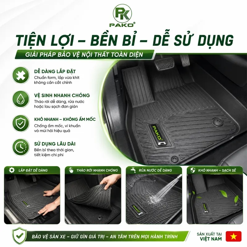 Dễ dàng lắp đặt, vệ sinh và sử dụng lâu dài – Giải pháp bảo vệ nội thất toàn diện