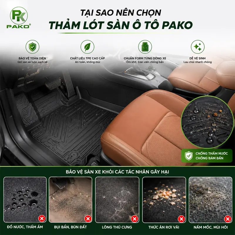 Tại sao nên sử dụng thảm lót sàn ô tô PAKO cho xế yêu của mình?