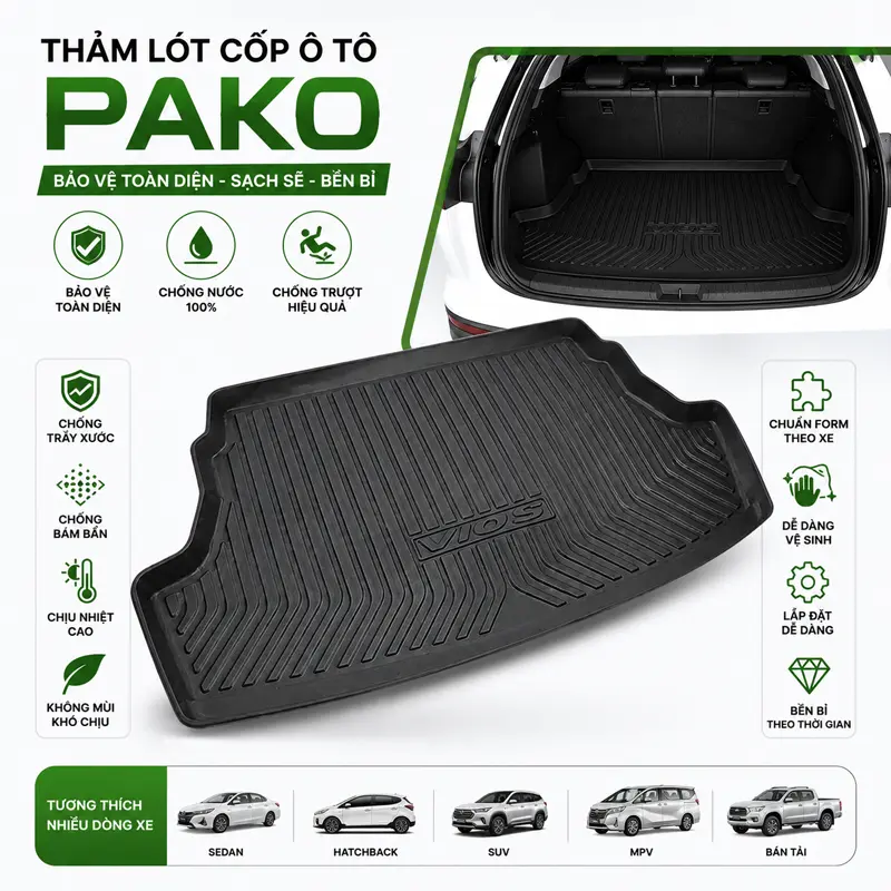 Thông tin sản phẩm thảm lót cốp ô tô PAKO