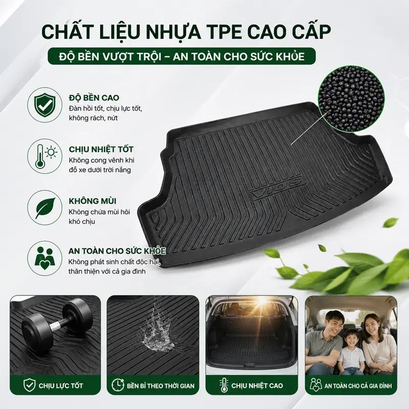 Chất liệu nhựa TPE cao cấp – Độ bền vượt trội, an toàn cho sức khỏe