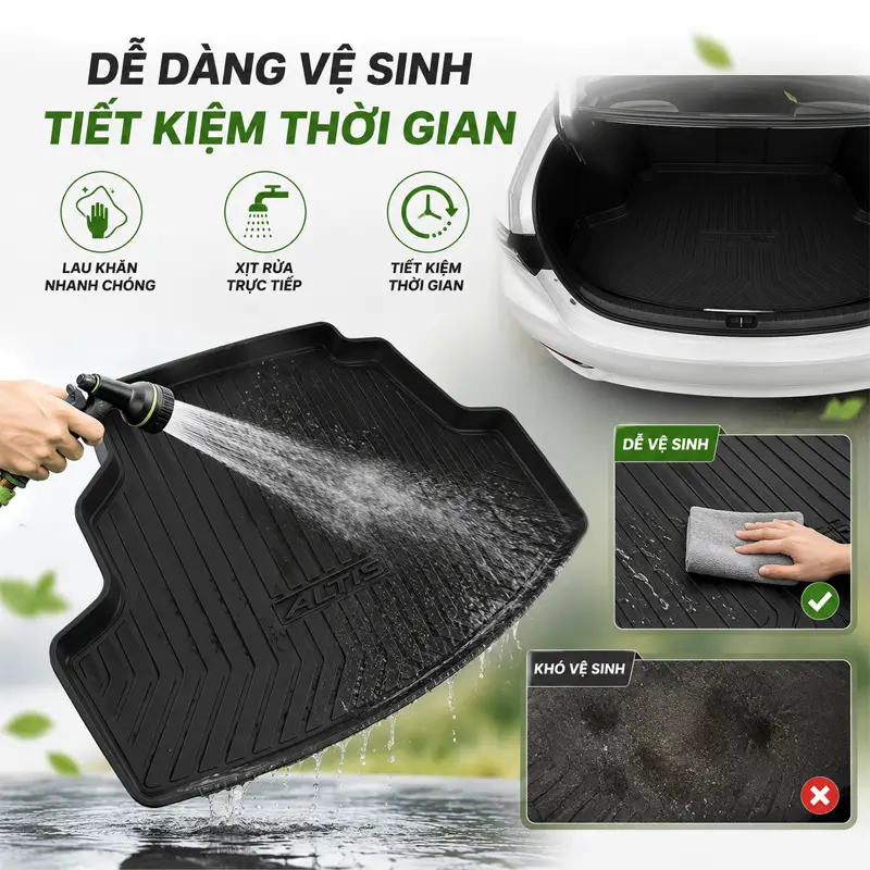Dễ dàng vệ sinh, tiết kiệm thời gian chăm sóc xe