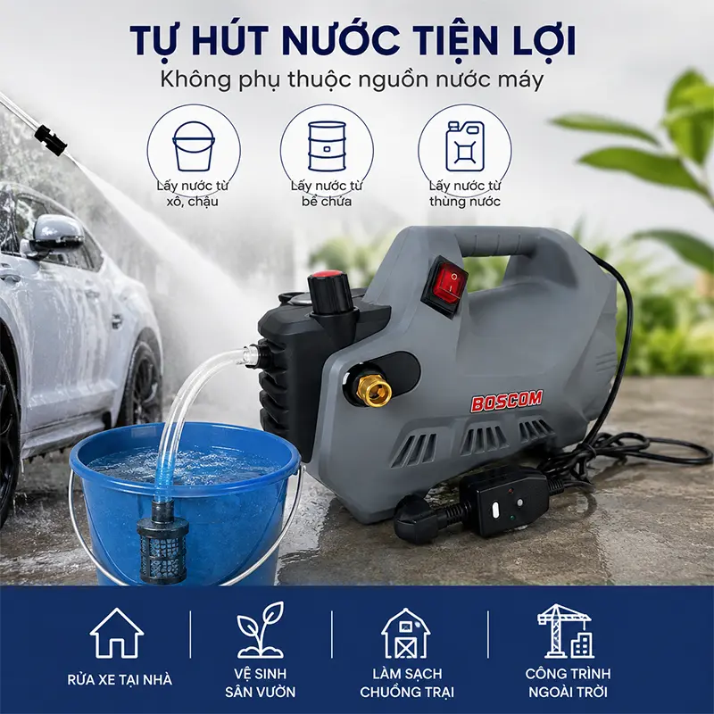 Tự hút nước tiện lợi – Không phụ thuộc nguồn nước máy