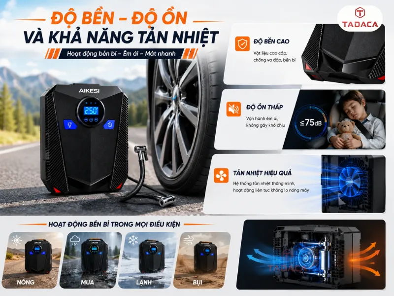 độ bền của bơm lốp aikesi