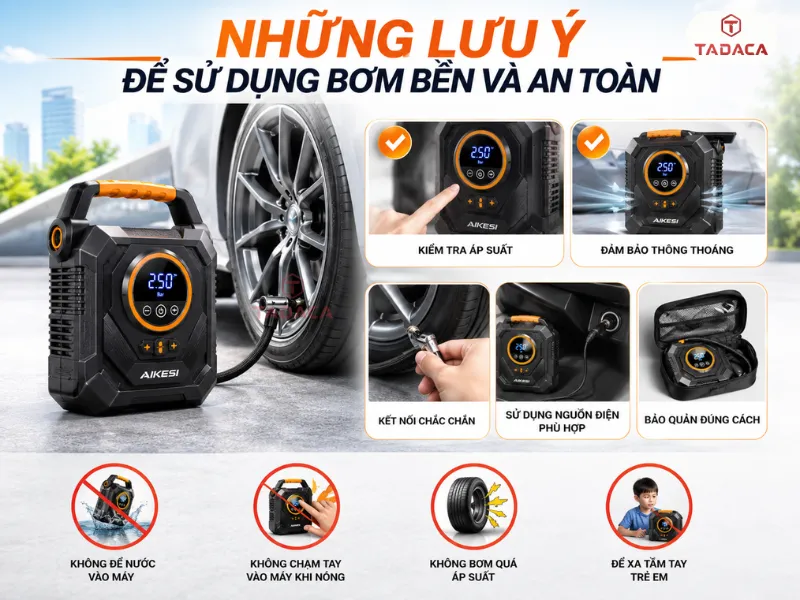 lưu ý khi sử dụng bơm aikesi