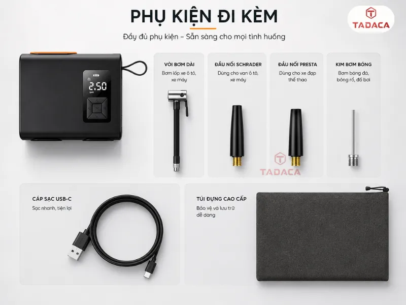 Thông tin sản phẩm bơm lốp Baseus BS-CG007 chính hãng cao cấp