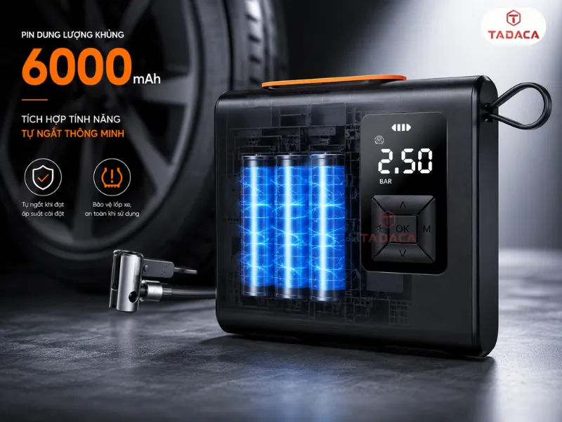 Pin dung lượng khủng 6000mAh tích hợp tính năng tự ngắt thông minh