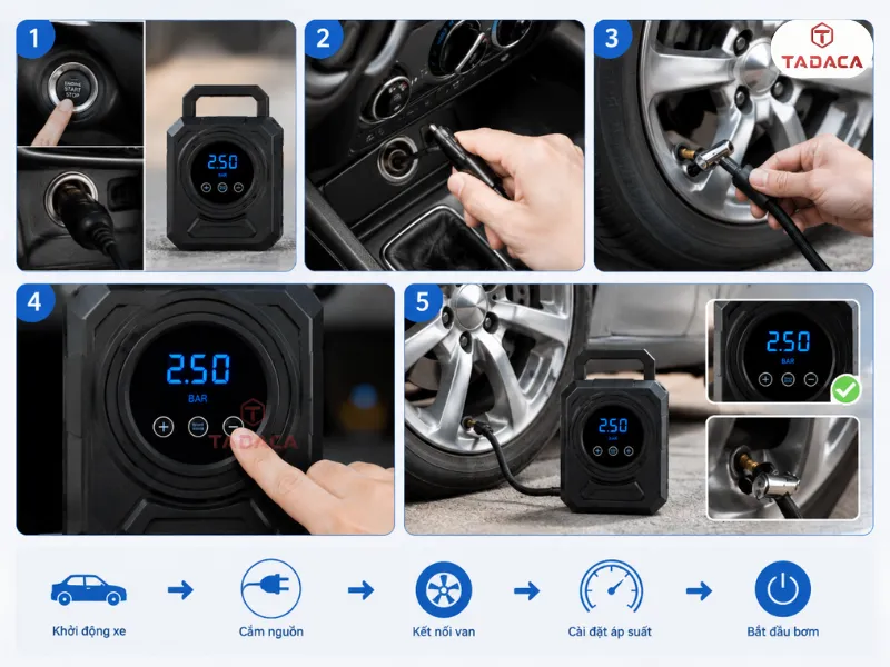 hướng dẫn sử dụng bơm lốp daihatsu