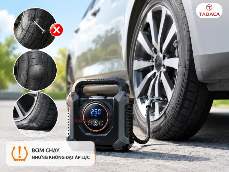 bơm lốp oo tô daihatsu không đạt áp lực