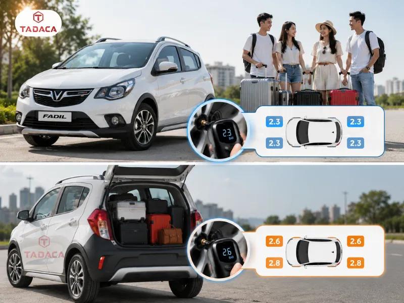 áp suất lốp fadil thay đổi như thế nào