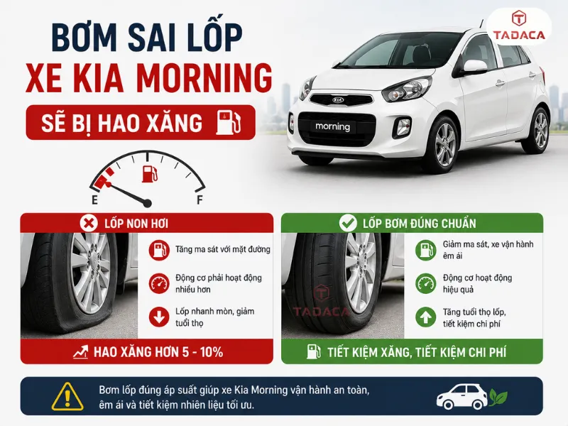 cái giá đắt khi bơm sai lốp kia morning