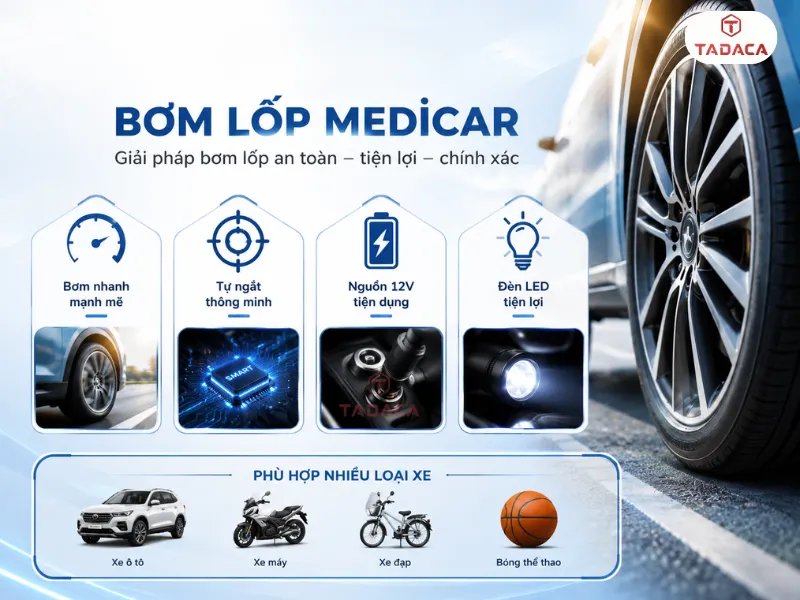 ưu điểm của bơm lốp medicar