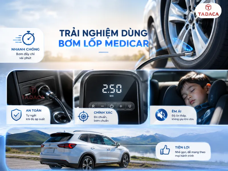 trải nghiệm thực tế khi dùng bơm lốp Medicar
