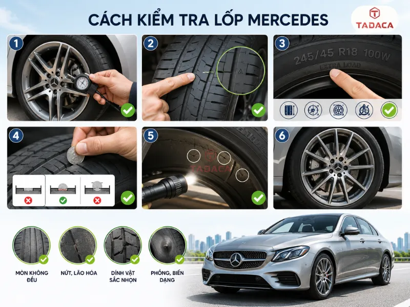 cách kiểm tra lốp xe mercesdes