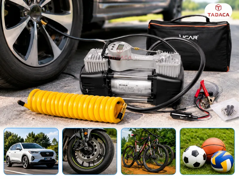 Máy Bơm Lốp Ô Tô 2 Xi Lanh Điện Tử Tự Ngắt