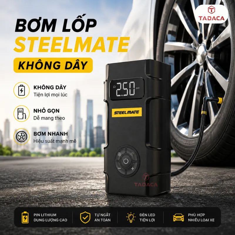Bơm Lốp Steelmate Không Dây
