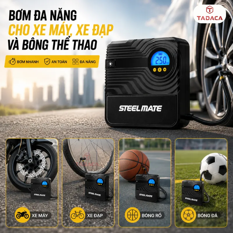 Bơm lốp Steelmate Đa Năng